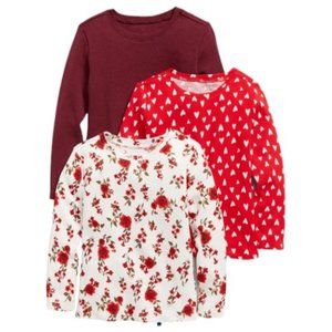NEW Old Navy Girls 3 pack Thermal Knit Long Sleeve T shirt Toddler Girls Size 2T